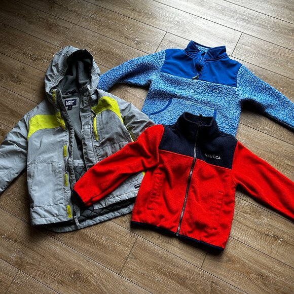 Boys Bundle/ Lands End Winter Coat, Nautica Red Polar Fleece